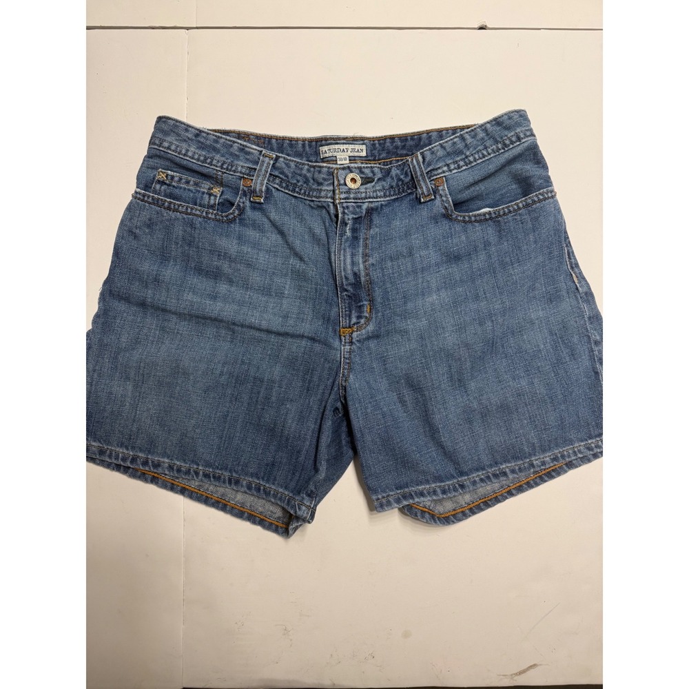 Polo Jeans Co Ralph Lauren Saturday Short Medium Wash Blue Denim Womens 10 30/10